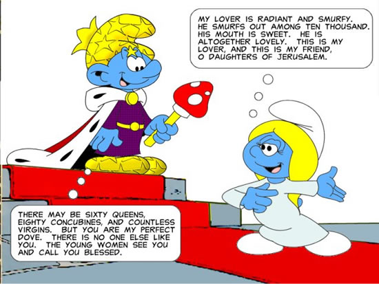 Empath and
        Smurfette imagine themselves as characters in the Song Of
        Solomon story