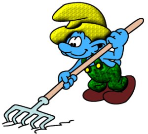 Farmer busy at work just smurfing the soil